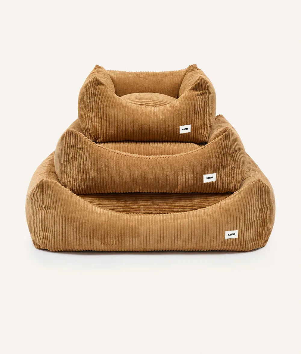 Mustard Corduroy Dog Bed - Snozy