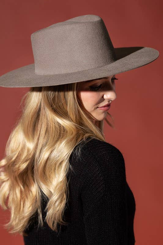 Australian Wool Triangular Panama Hat-Blank - Black / OS