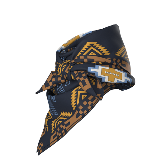 Pioneer Silk Scarf - Navy blue