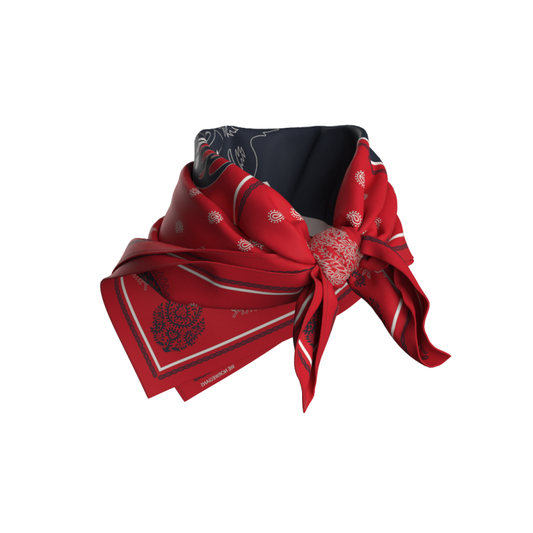 Western Silk Scarf - Red