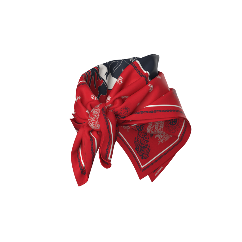 Western Silk Scarf - Red
